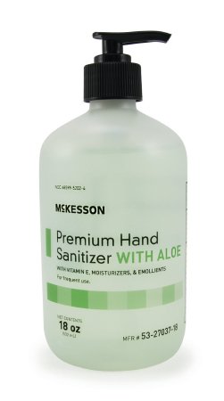 Sanitizer, hand with aloe, 18 oz